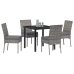 Conjunto de Comedor de Jardín  de 5 Piezas Gris Poliratán