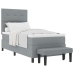 Cama con somier  con colchón y banco gris claro 100x200 cm tela