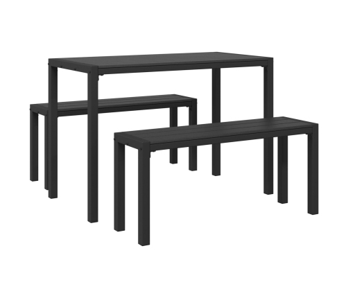 Juego de Comedor de Jardín de 3 Piezas de  en Acero y WPC Negro