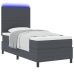 Cama con cajón de  con colchón&LED Gris Oscuro 90x200 cm Tela de terciopelo