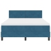 Cama Box Spring  con Colchón Azul Oscuro 160x200 cm de Terciopelo