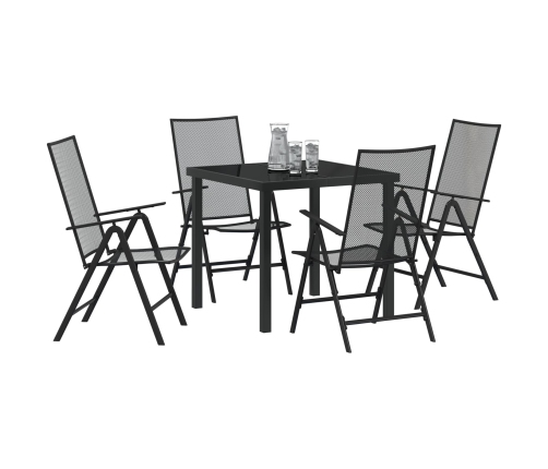 Conjunto de Comedor de Jardín de 5 Piezas  en Acero Antracita
