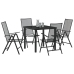 Conjunto de Comedor de Jardín de 5 Piezas  en Acero Antracita