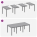Juego de Comedor de Jardín de 7 Piezas con Cojines de Ratán Sintético Gris Claro