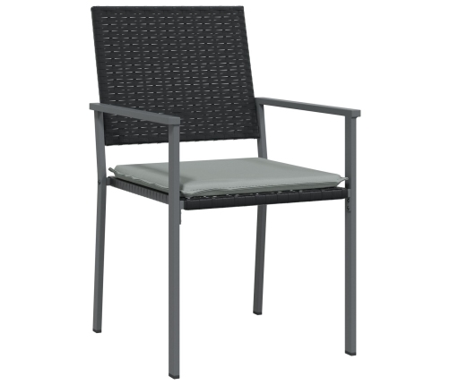 Juego de 3 Negro Rattan PE 54x62.5x89 cm Duradero