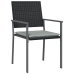 Juego de 3 Negro Rattan PE 54x62.5x89 cm Duradero