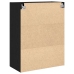Gabinete Montado en la Pared con Puertas de Vidrio Roble Negro 69.5x34x90 cm