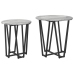 Mesa auxiliar  de 2 piezas en gris Sonoma, hecha de madera y metal