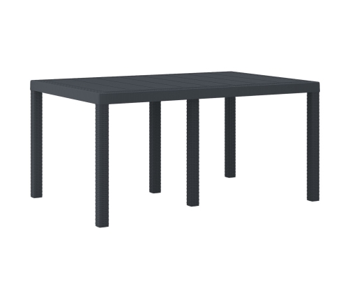 Conjunto de Comedor de Jardín de 7 Piezas con Cojines Poliratán Antracita