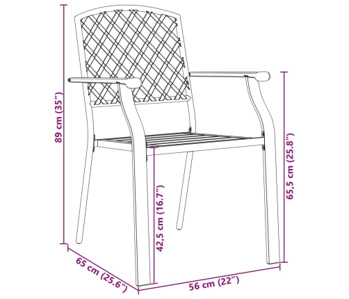 Juego de Comedor de Jardín de 3 Piezas de Acero Antracita