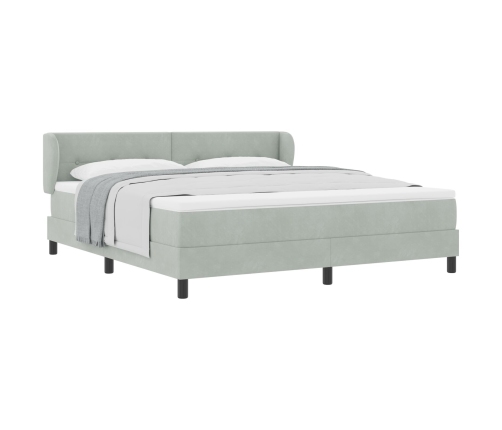 Cama con somier y colchón  Gris Claro 180x200 cm Terciopelo