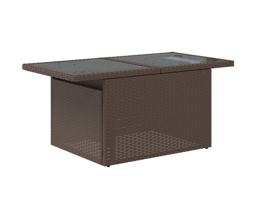 Conjunto de Sofá de Jardín  7 Piezas Marrón Ratán Sintético