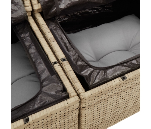 Conjunto de Sofás de Jardín  7 Piezas Beige y Gris