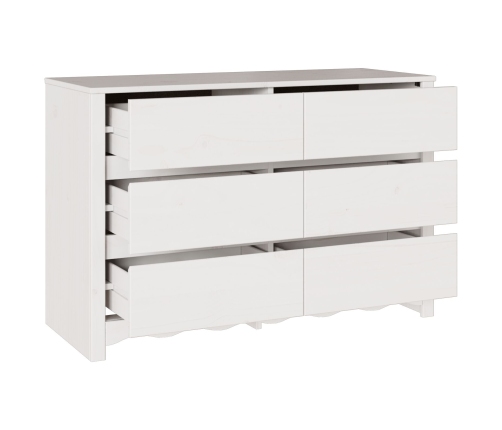 Comoda  ""DRAMMEN"" Blanca 111x43x73,5 cm de Madera Sólida de Pino