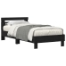 Cama  con Luces LED Roble Negro 75x190 cm Madera Ingenierizada