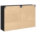 Gabinete Montado en la Pared Set de 2 Roble Negro Madera, Vidrio