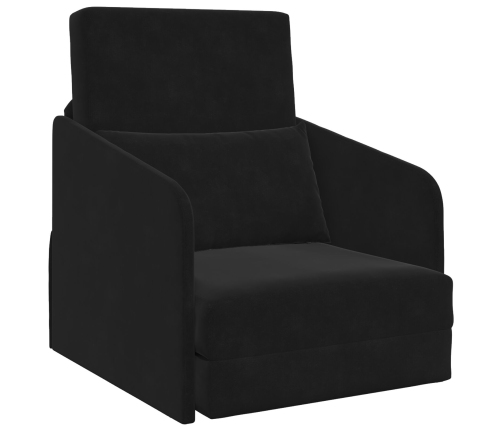 Sofá cama  2 en 1 Negro 65x80x83 cm Terciopelo