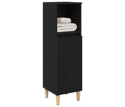 Armario de baño  Negro Roble 30x30x100 cm Madera elaborada