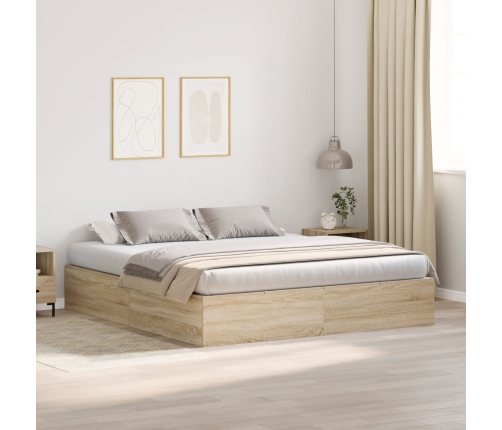 Estructura de Cama de Almacenamiento  Sonoma Oak 180x200 cm