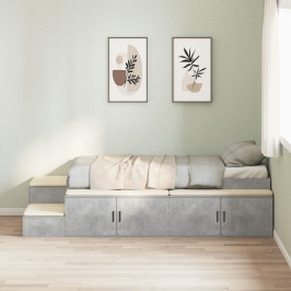 Marco de Cama de Almacenamiento  Gris Concreto 90x200 cm