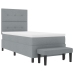 Cama con somier  con colchón y banco gris claro 100x200 cm tela