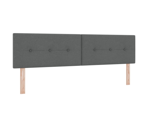Cabecero  Tapizado con Botones Gris Oscuro 180 cm Tela
