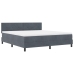 Cama Box Spring  con colchón gris oscuro Super King terciopelo