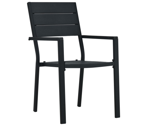 Conjunto de Comedor de Jardín de 5 Piezas Negro HDPE