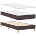Cama con somier  con colchón marrón oscuro 100x200 cm Tela