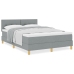 Cama con Box Spring  con Colchón Gris Claro 140x190 cm Tela