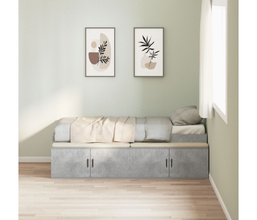 Estructura de Cama con Almacenamiento Gris Concreto 90x190 cm