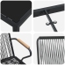 Conjunto de Comedor de Jardín  de 3 Piezas Negro Rattan de PVC