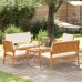 Conjunto de Sofás de Jardín de 5 Piezas con Cojines de Madera Sólida de Acacia