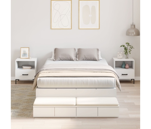 Cama con Almacenamiento  Blanca Madera Elaborada 120 x 190 cm