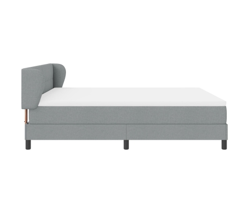 Cama con Muelles VidaXL con Colchón Gris Claro 180x200 cm Tela