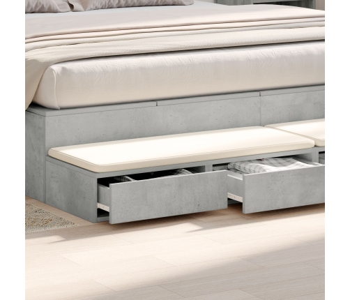 Cajones de Cama  Gris Concreto 200x36,5x16,5 cm Madera Engineered