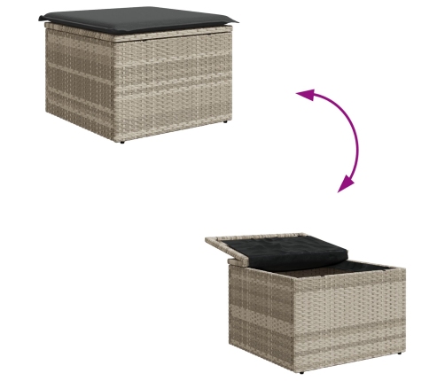 Juego de Sofá de Jardín Set de 6 Beige Ratan Sofá de Exterior