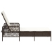 Tumbona Marrón y crema Ratán PE 157 x 55 x 92 cm Plegable