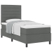 Cama con Base de Resortes con Colchón Gris Oscuro 100x200 cm Tela