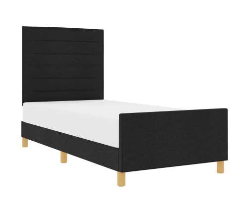 Estructura de cama de tela negra  90x190 cm