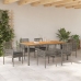 Set de Comedor de Jardín  de 7 piezas con Cojines Gris de Poliratán