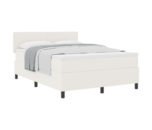 Cama con Somier  con Colchón Crema 160x200 cm Tela de Corduroy