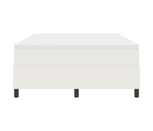 Cama Box Spring  con Colchón Cremosa 140x200 cm Tela de Corduroy