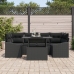 Set de Sofás de Jardín de 7 Piezas con Cojines Negros de Rattan PE