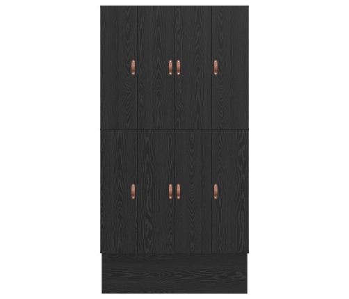 Estructura de Cama de Almacenamiento  Roble negro Madera Sólida
