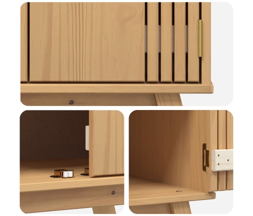 Gabinete base para fregadero  114x43x73,5 cm Madera maciza de pino