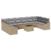 Conjunto de Sofás de Jardín  Conjunto de 11 Gris Marco de metal