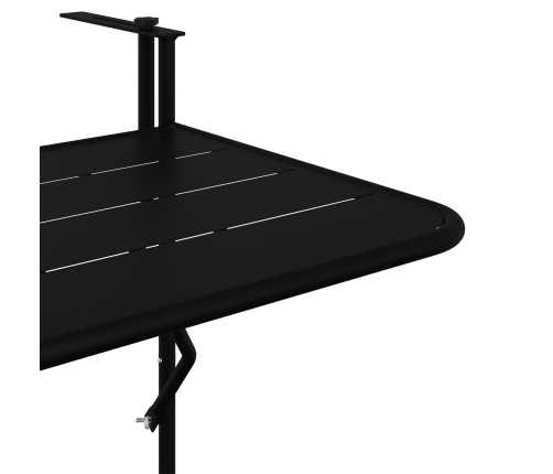 Mesa de balcón colgante plegable  negra de 60x40 cm en acero