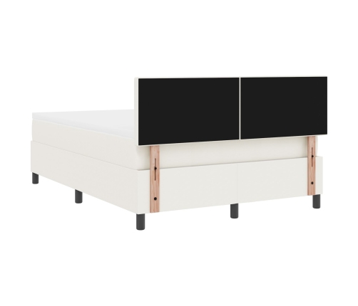Cama con Somier  con Colchón Crema 160x200 cm Tela de Corduroy