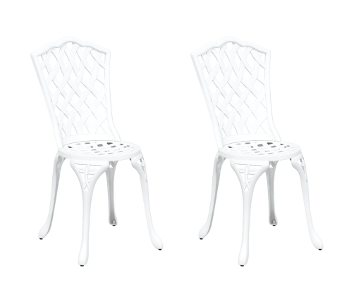 Sillas de jardín  2 pcs de aluminio fundido blanco